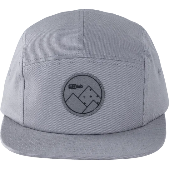 SQlab Cap Team casquette 5 panneaux en gris clair avec patch logo circulaire