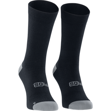 SQlab ONE10 Merino cycling socks unisex in black and light grey for cycling and commuting