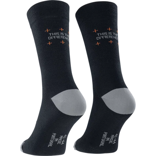 SQlab ONE10 2.0 unisex cycling socks in charcoal black and grey with high cuff for cycling and commuting