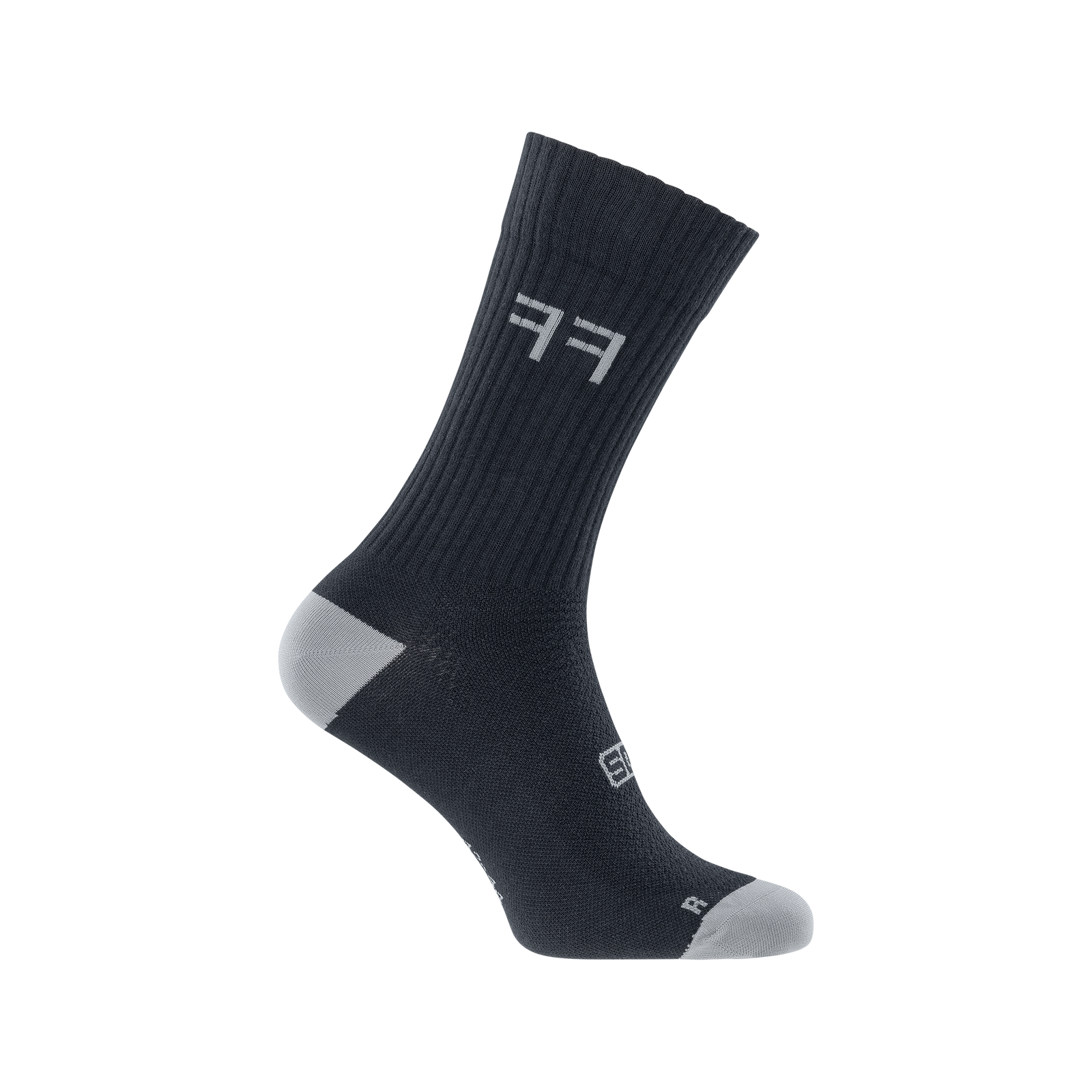 SQlab ONE11 2.0 unisex MTB cycling socks in charcoal black and light grey for mountain biking
