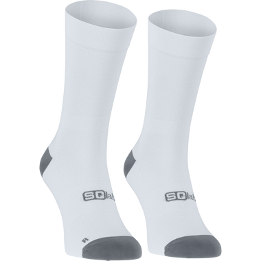 SQlab ONE12 2.0 unisex road cycling socks in white with grey reinforced toe and heel