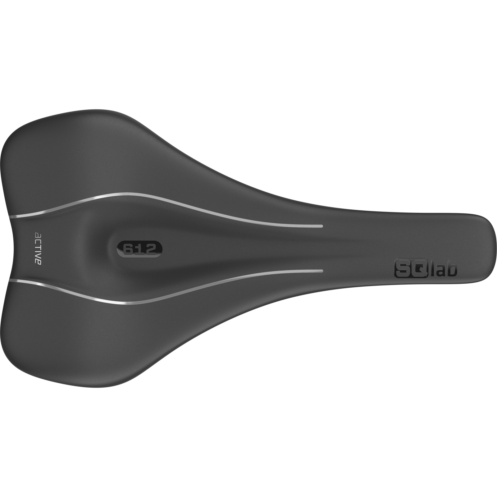 SQlab 612 ERGOWAVE active 2.1 Carbon saddle in black with central relief channel