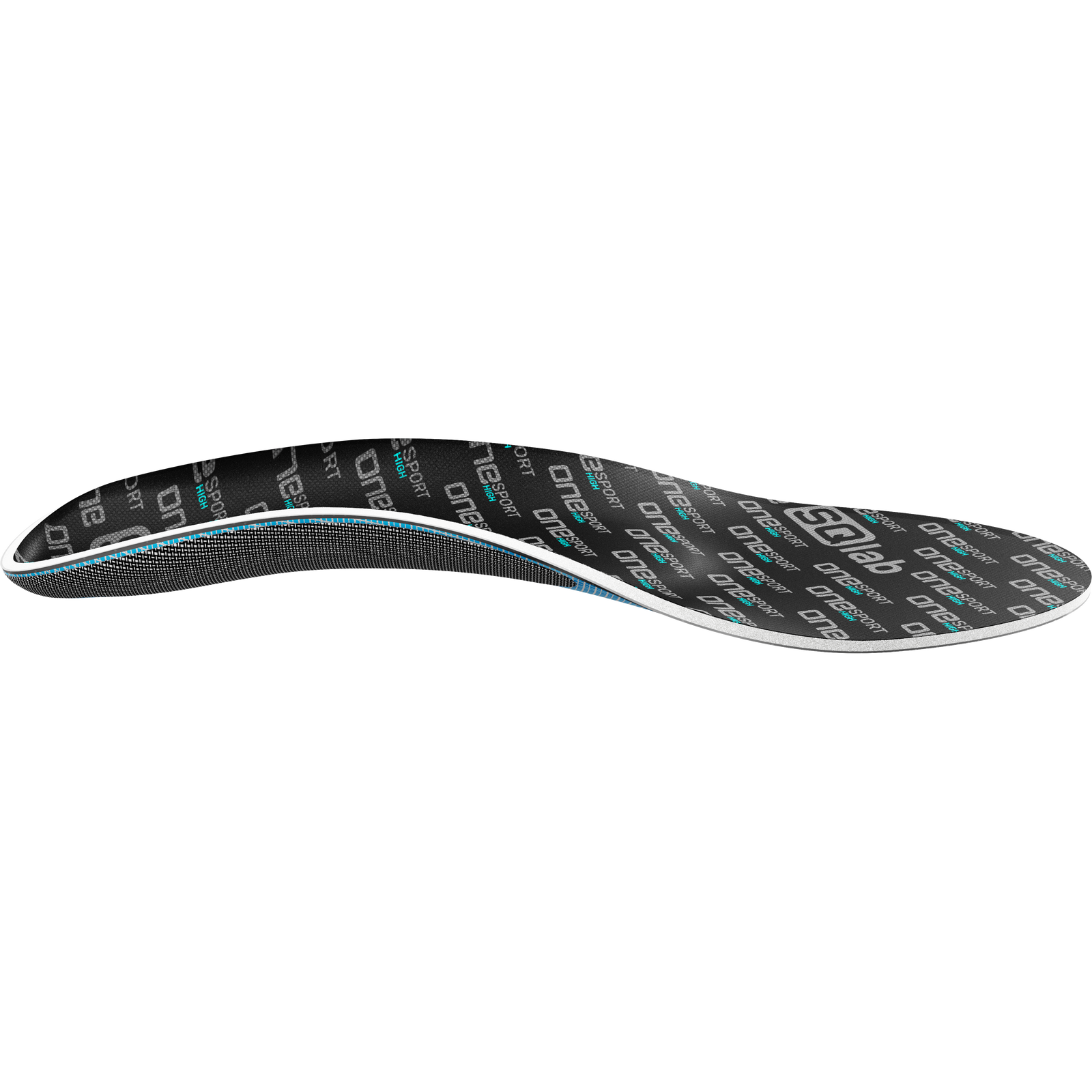 SQlab ONEsport High cycling shoe insole in charcoal black with teal accent