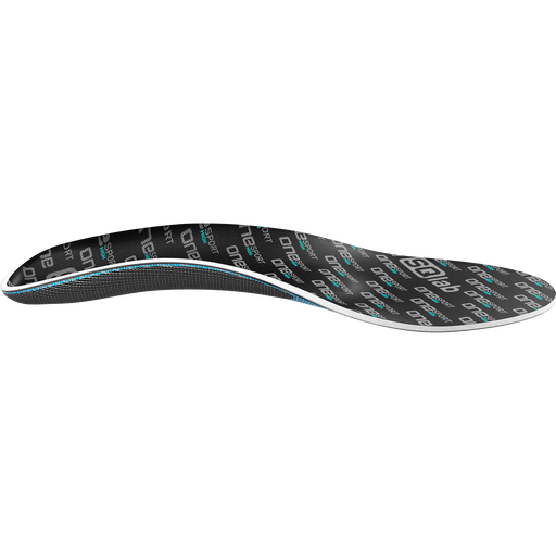 SQlab ONEsport High Einlegesohle für Fahrradschuhe in schwarz mit türkiser Akzentlinie