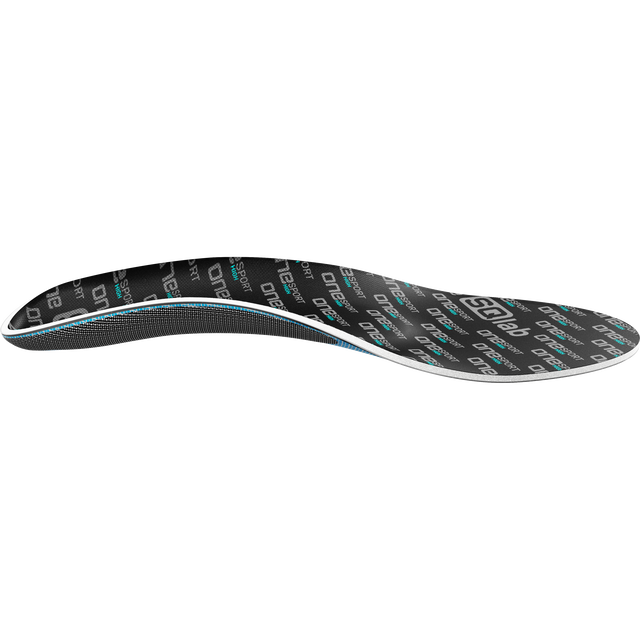 SQlab ONEsport High Einlegesohle für Fahrradschuhe in schwarz mit türkiser Akzentlinie