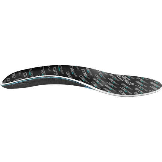 SQlab ONEsport High cycling shoe insole in charcoal black with teal accent