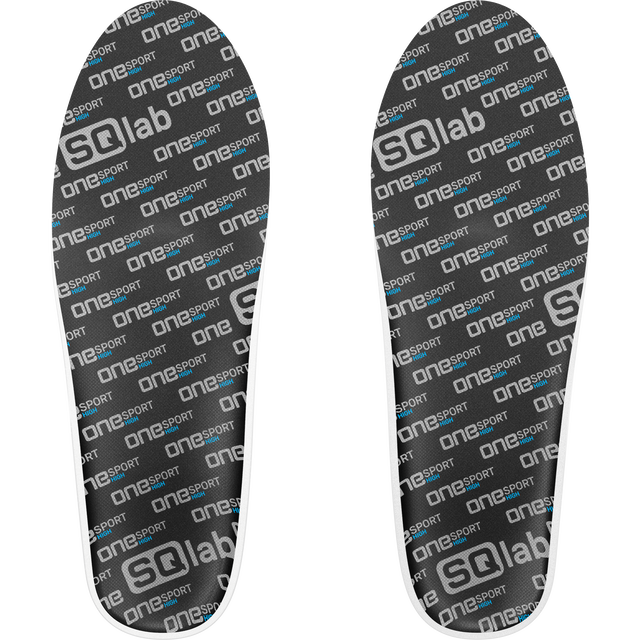 SQlab ONE sport HIGH Einlegesohlen für Fahrradschuhe in schwarz mit grauem Logomuster