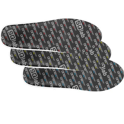 SQlab one sport high Fahrradschuh-Einlegesohlen in schwarz mit Logo-Print, 3er-Set