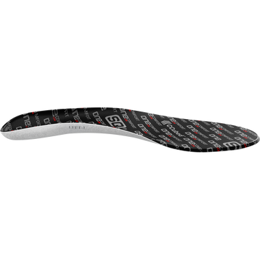 Semelle intérieure SQlab ONE comfort low en noir avec motif gris, vue de dessus en angle