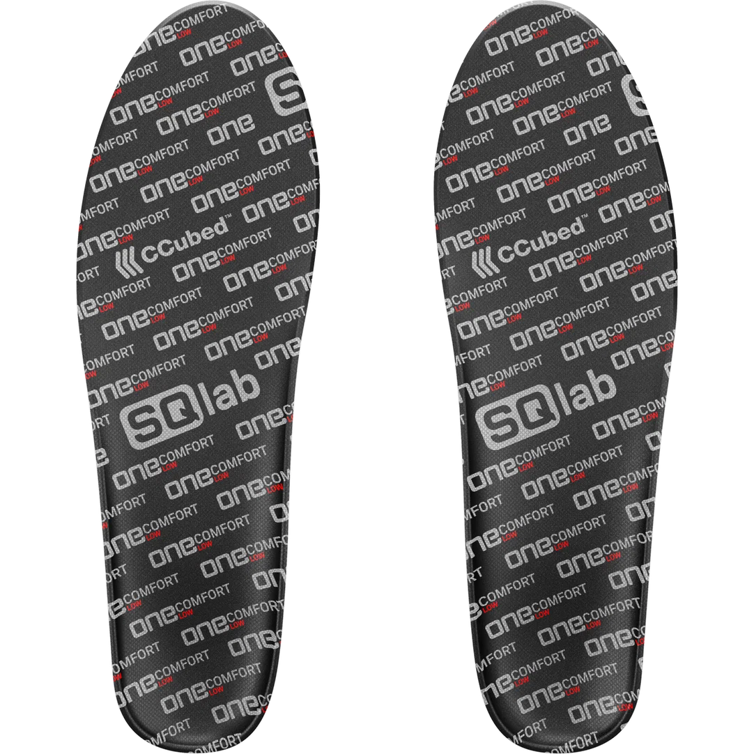 Semelle intérieure SQlab ONE comfort low en noir avec technologie ccubed, vue dessus de la paire