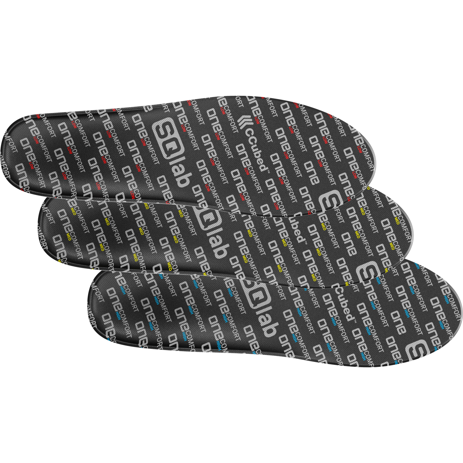 Semelle intérieure SQlab ONE comfort med en anthracite avec imprimé logo intégral, lot de trois