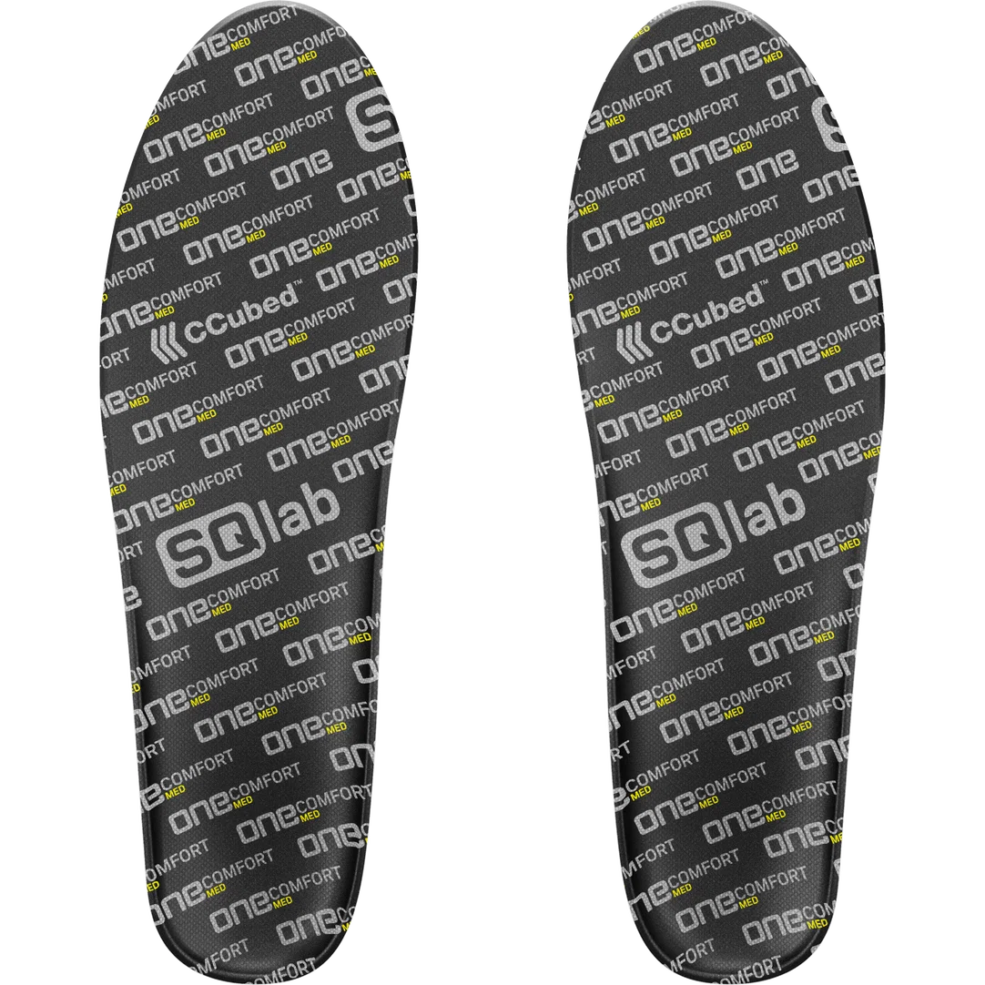 Semelles SQlab ONE comfort med en anthracite avec technologie ccubed, vue dessus paire