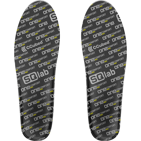 Semelles SQlab ONE comfort med en anthracite avec technologie ccubed, vue dessus paire