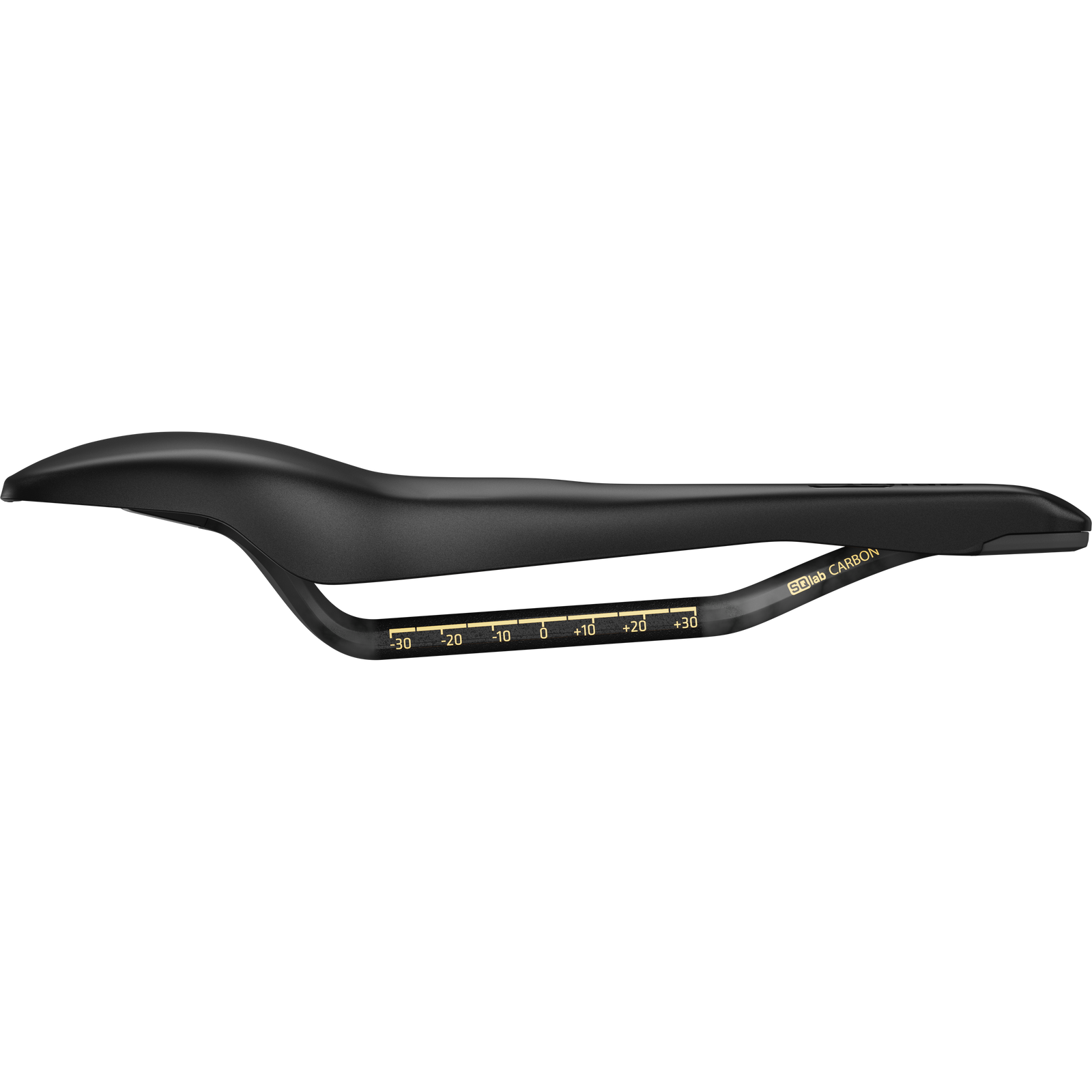 SQlab 612R Ergowave 2.0 Carbon racing saddle in matte black with carbon rails, side view