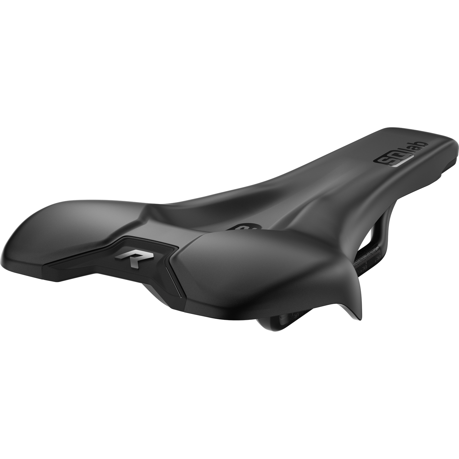 Selle de vélo de route SQlab 612R ERGOWAVE 2.0 Carbon en noir mat avec technologie Flex-Wing
