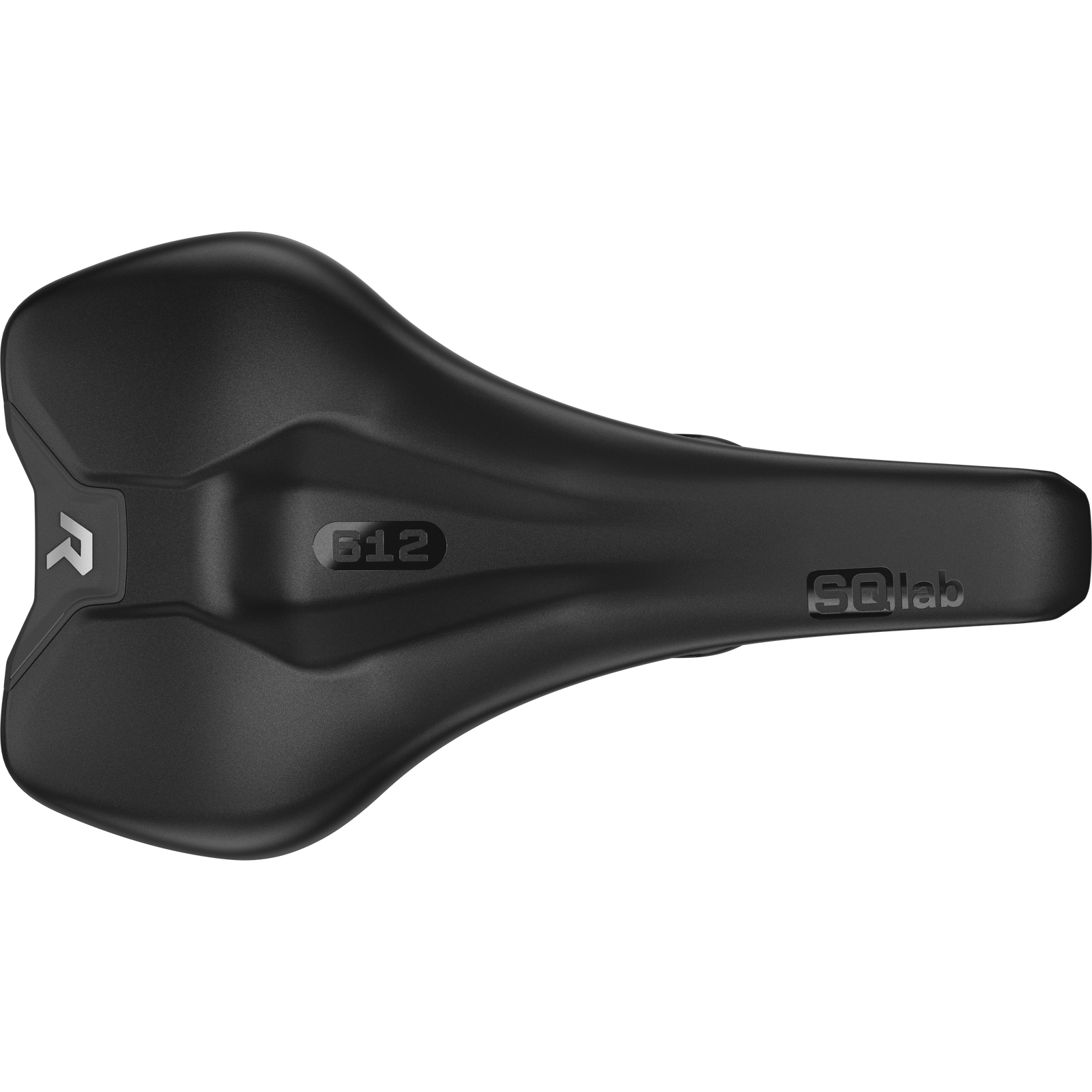 Selle route SQlab 612R ERGOWAVE Carbon en noir avec Flex-Wing et canal de soulagement central
