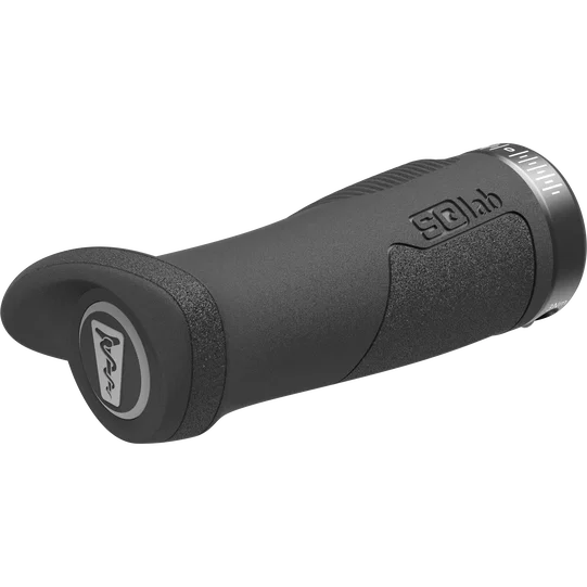 SQlab 702 2.0 Short ergonomic handlebar grip in dark grey, three-quarter view