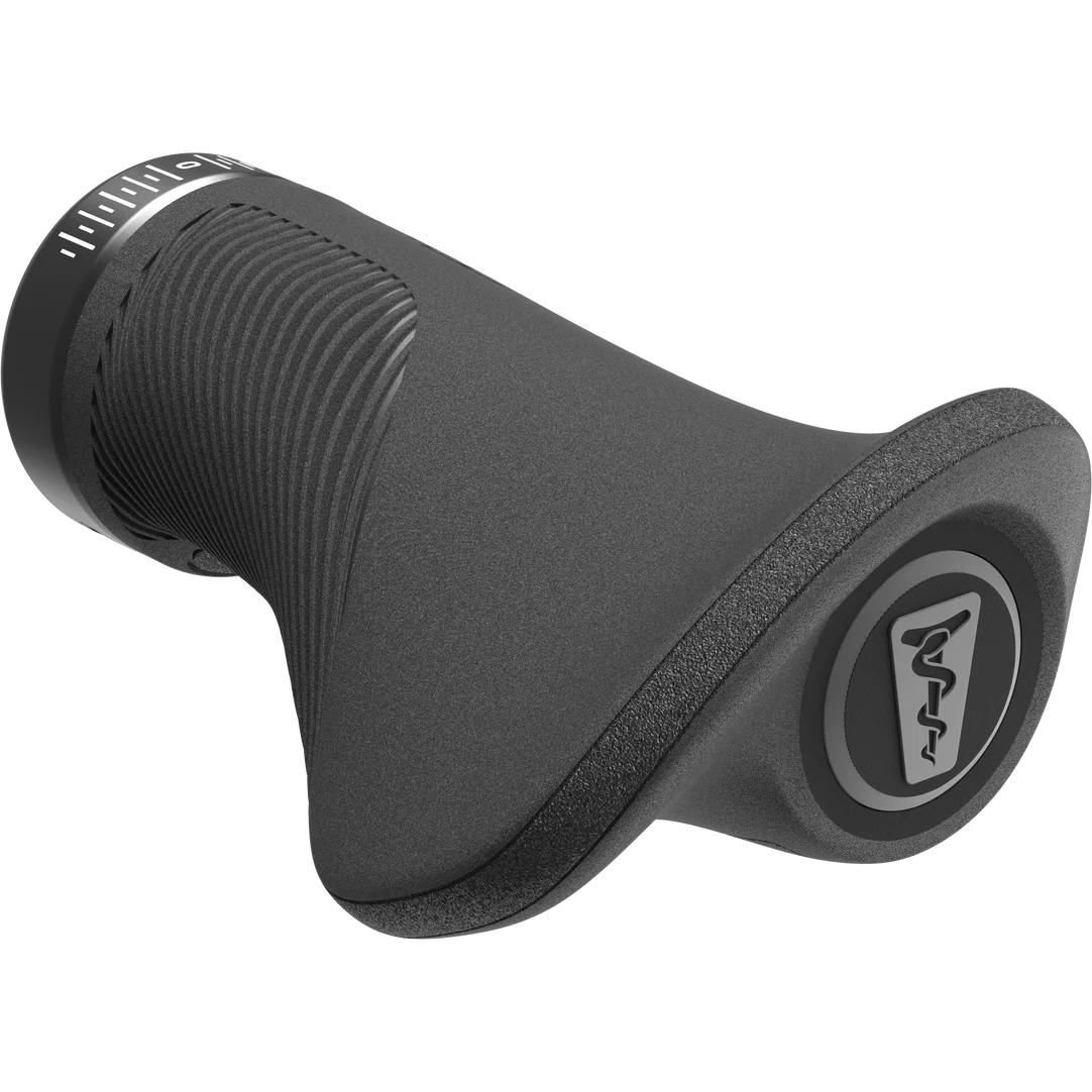 SQlab 702 2.0 Short ergonomic bicycle grip in dark charcoal with lamellar texture
