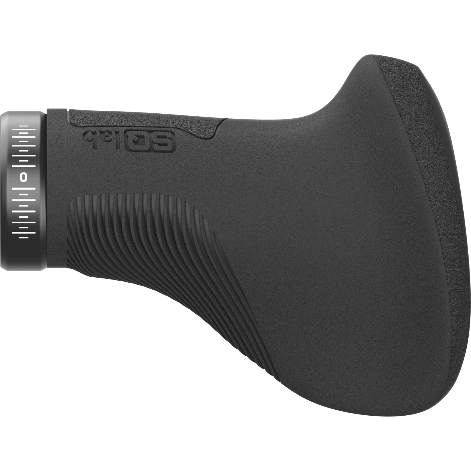 SQlab 721 2.0 Short ergonomic bicycle grip in black with ergonomic wing, side view