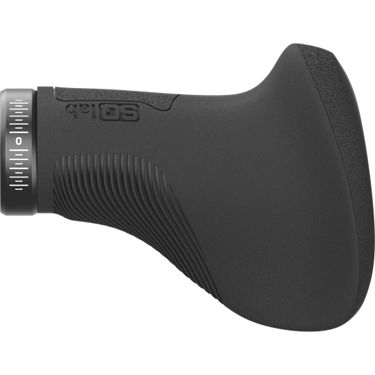 SQlab 721 2.0 Short ergonomic bicycle grip in black with ergonomic wing, side view