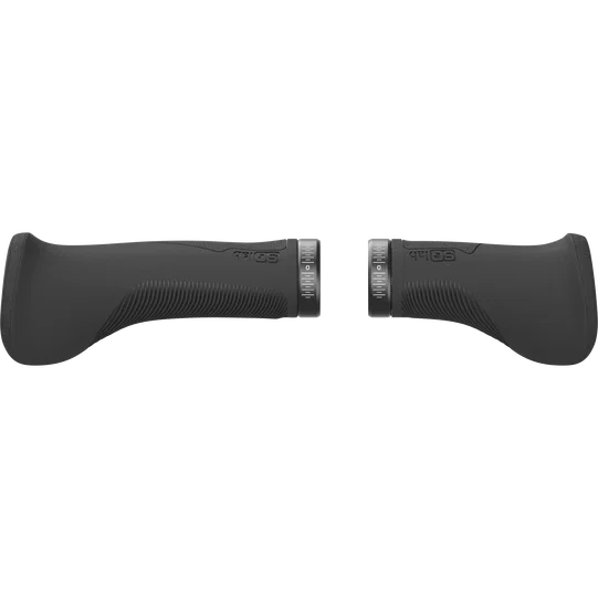 SQlab 702 2.0 Short ergonomic bicycle grips in black, pair with lock-on clamp rings