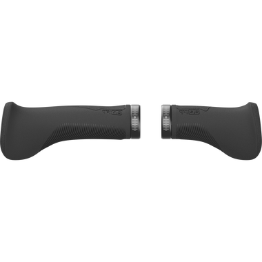 SQlab 702 2.0 Short ergonomic bicycle grips in black, pair with lock-on clamp rings