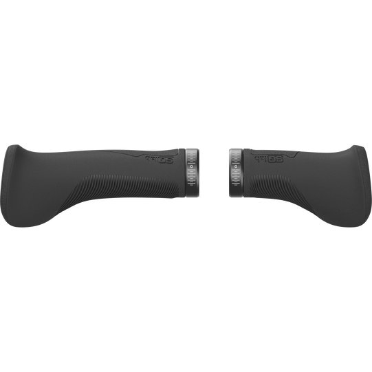 SQlab 702 2.0 Short ergonomic bicycle grips in black, pair with lock-on clamp rings