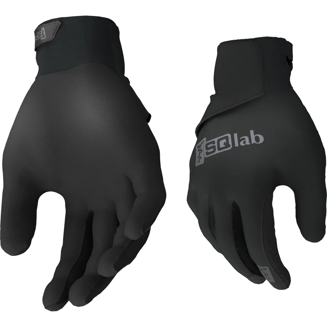 SQlab ONE10 Winter-Fahrradhandschuhe in schwarz mit wasserdichter Handfläche und Regenschutz