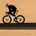 Selle SQlab 612R ERGOWAVE 2.0 Carbon lors d'un cyclisme sur route en paysage désertique