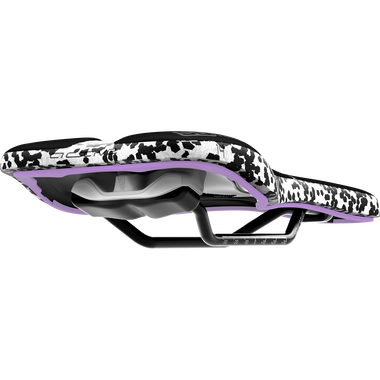 SQlab ClipOn 611 Infinergy ERGOWAVE active 2.1 ltd. bike saddle in black, white and lavender