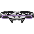 SQlab ClipOn 611 Infinergy ERGOWAVE active bike saddle in black, white and lavender, front view