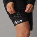 SQlab ONE10 2.0 women cycling liner shorts in black with silicone dot gripper band worn under outer shorts