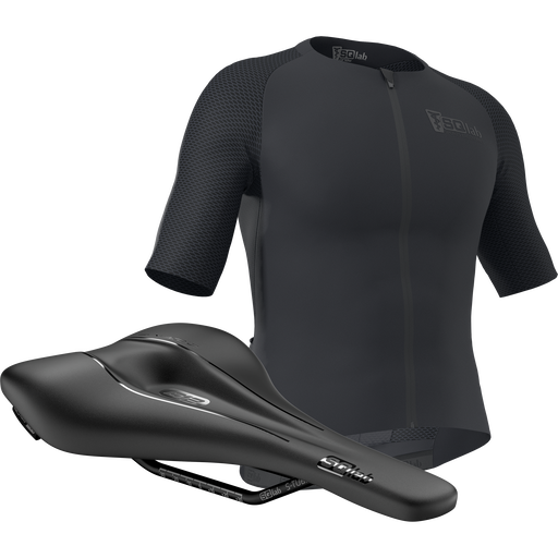 SQlab Road Basic cycling jersey and 612 saddle bundle in black