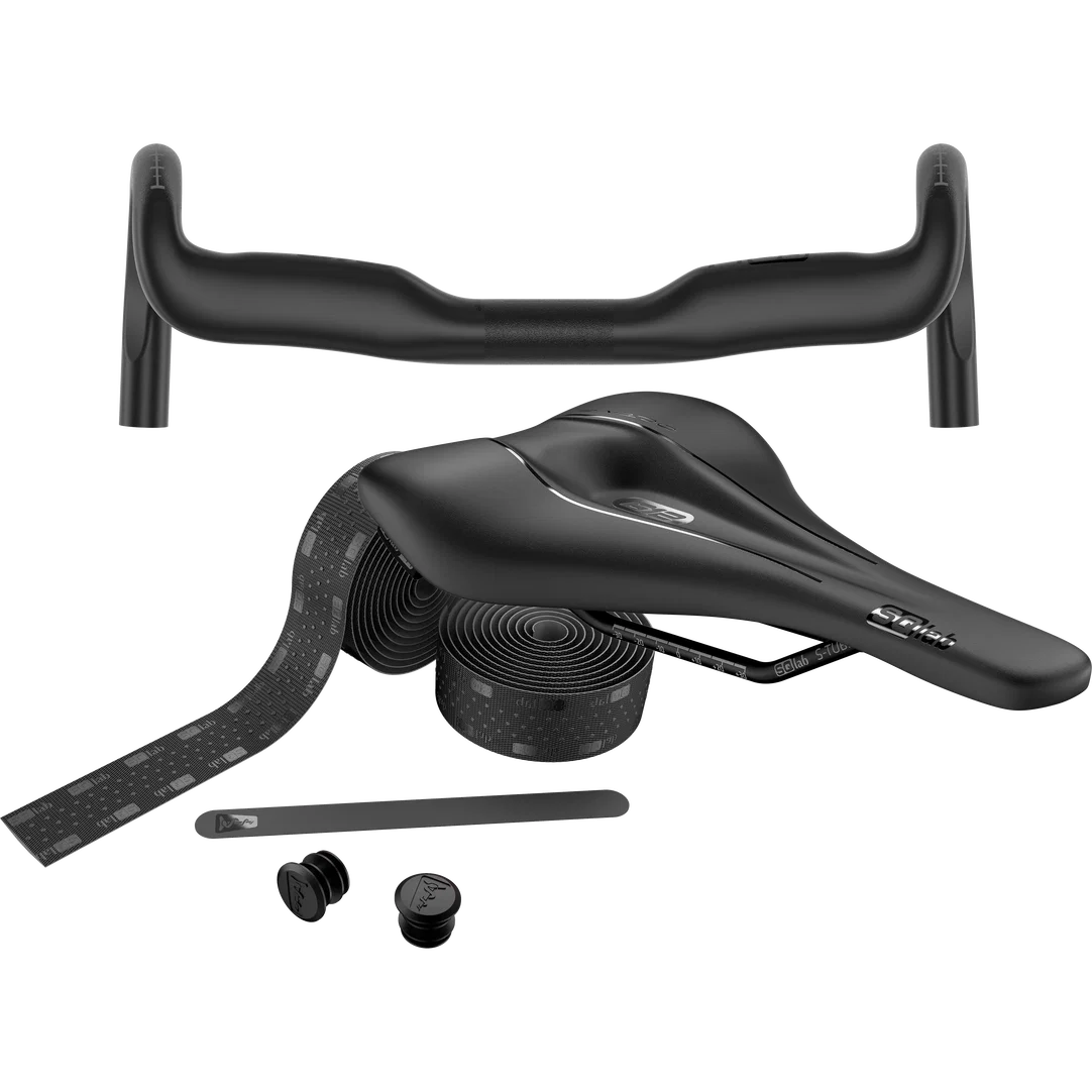 SQlab Road Complete bundle avec cintre carbone, selle 612 et ruban de cintre en noir