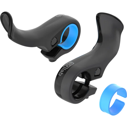 SQlab 411 MTB inner bar ends in dark charcoal with blue accent ring