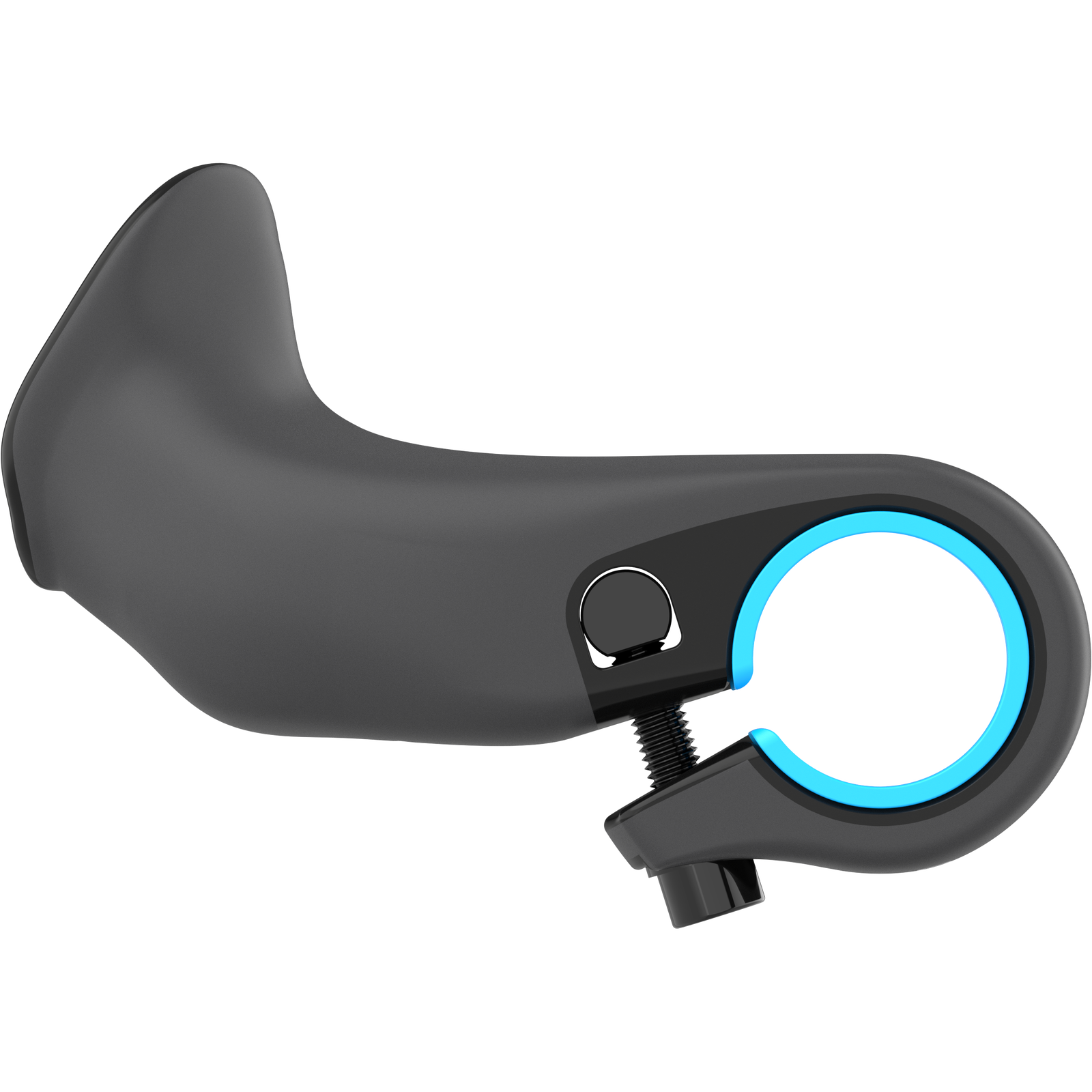 SQlab 410 Trekking inner bar end in dark charcoal with cyan clamp ring