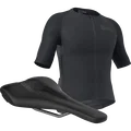 SQlab Gravel Basic bundle cycling jersey and bike saddle in black