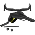 SQlab Gravel Plus bundle with handlebar, saddle and bar tape in matte black with yellow-green accent