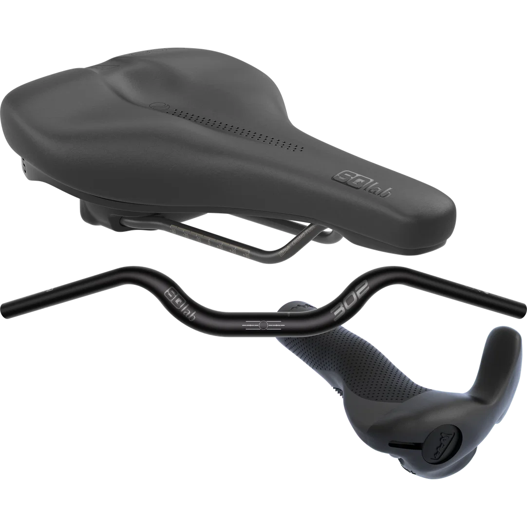 SQlab Trekking Plus bundle saddle, handlebar and ergonomic grips in black