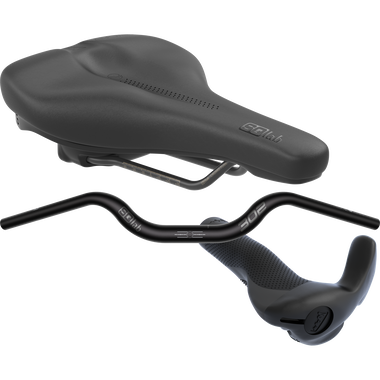 SQlab Trekking Plus bundle saddle, handlebar and ergonomic grips in black