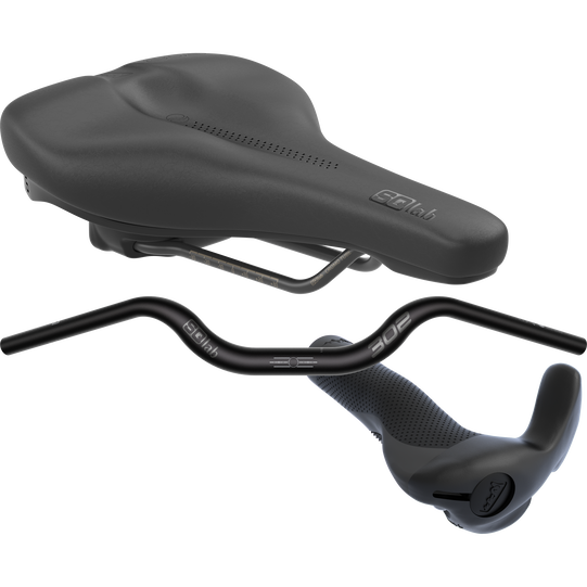 SQlab Trekking Plus bundle saddle, handlebar and ergonomic grips in black