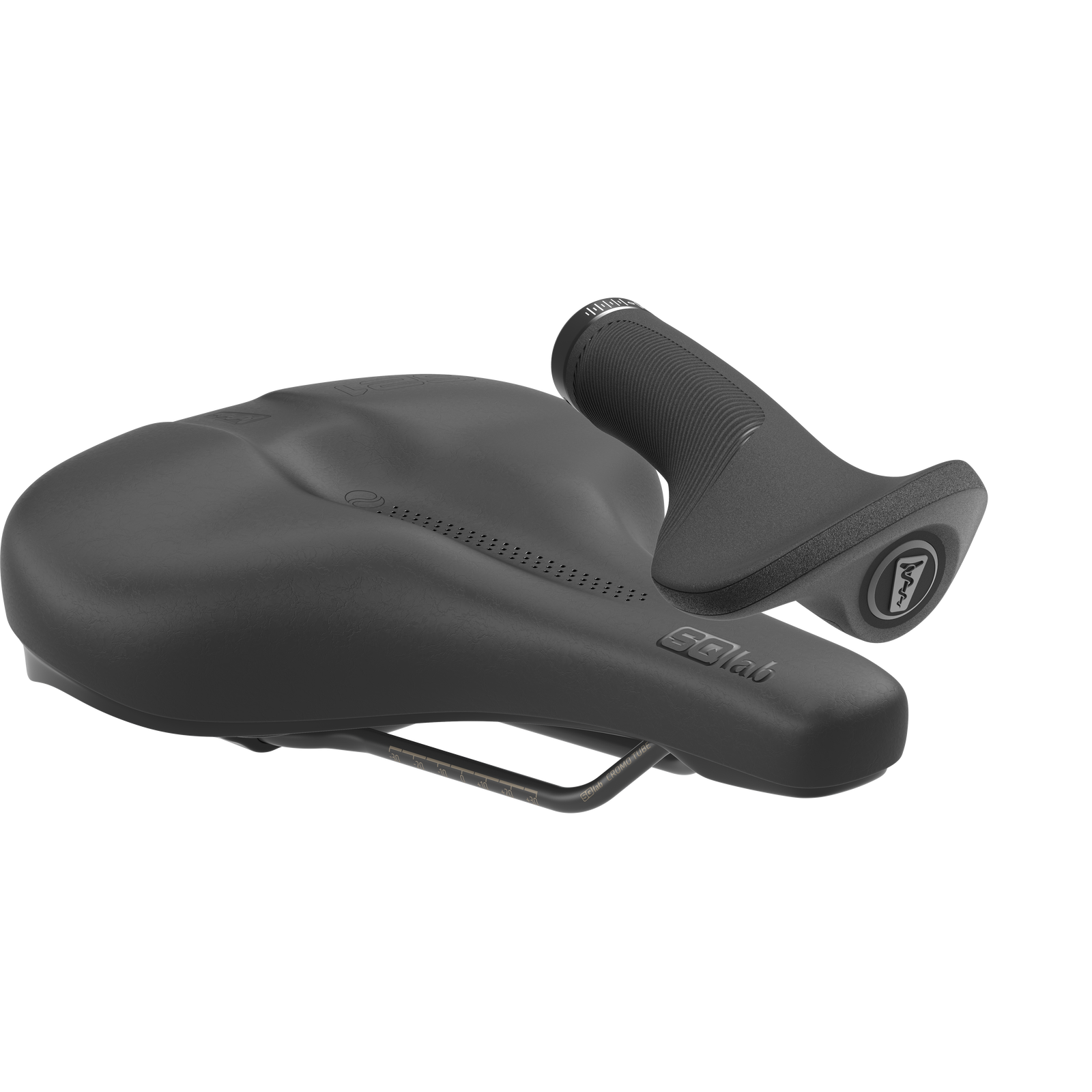 SQlab City Basic bike saddle and handlebar grips bundle in black