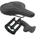 SQlab City Plus bundle saddle pedal and handlebar grip in black
