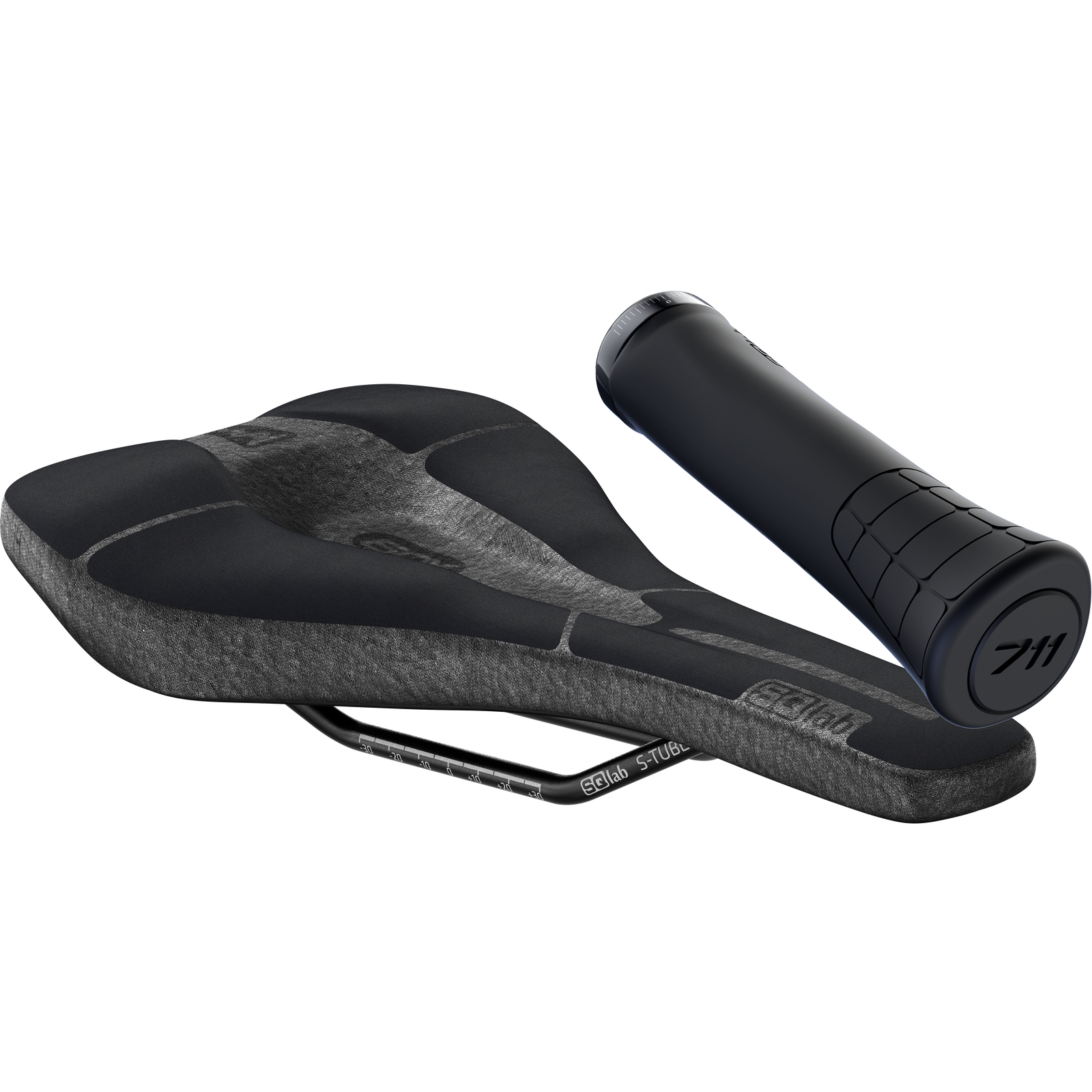 SQlab MTB Basic bundle mountain bike saddle and grips in black
