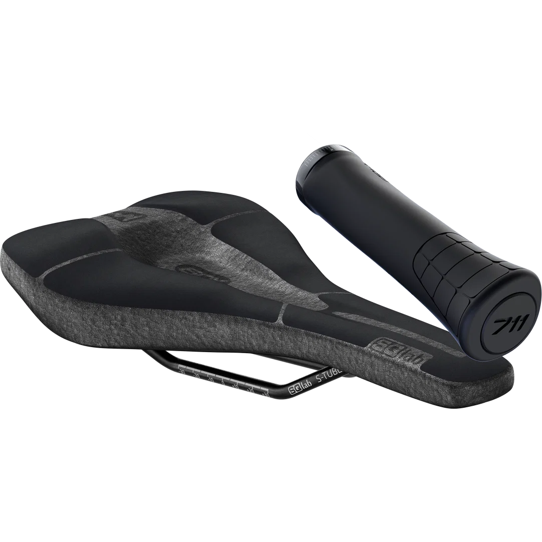SQlab MTB Basic bundle mountain bike saddle and grips in black