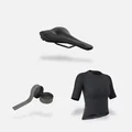 SQlab Road Plus Set: Sattel, Lenkerband und Kurzarm-Radtrikot in schwarz