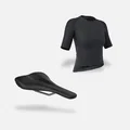 SQlab Gravel Basic Trikot und Fahrradsattel Set in schwarz