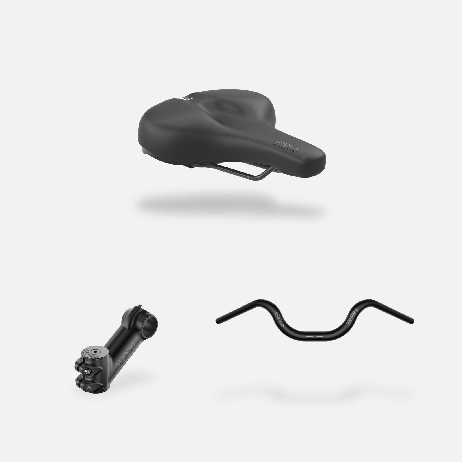 SQlab City Complete Sattel, Vorbau und Lenker Set in schwarz