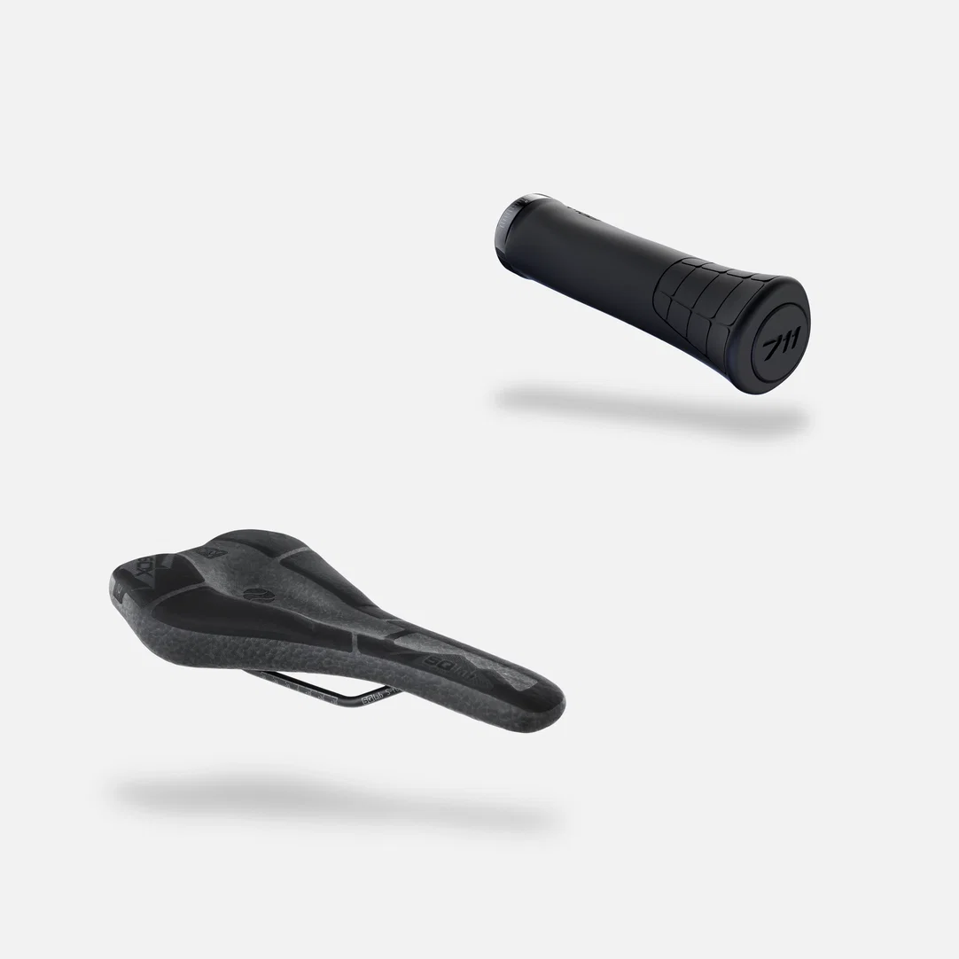 SQlab MTB Basic Sattel und Lenkergriff-Set in schwarz